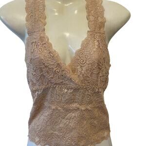 NewMix Mixed Media Bralette Bra TankTop Women S/M Pretty Lace Unlined Stretch